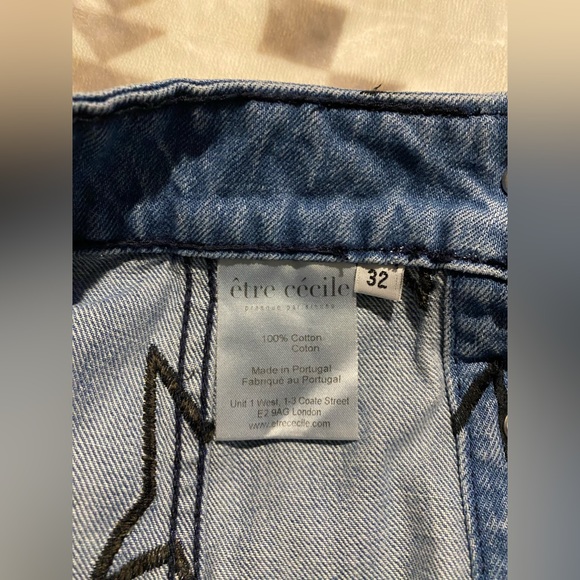 Être Cécile Button Up Denim Skirt with Star Design - Picture 4 of 5